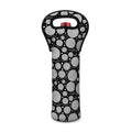 Black And White Yarn Pattern Print Single Neoprene Wine Tote