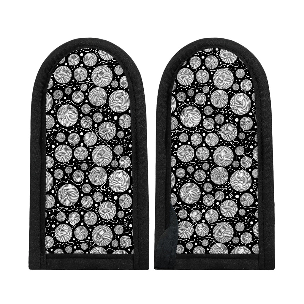 Black And White Yarn Pattern Print Skillet Handle Cover