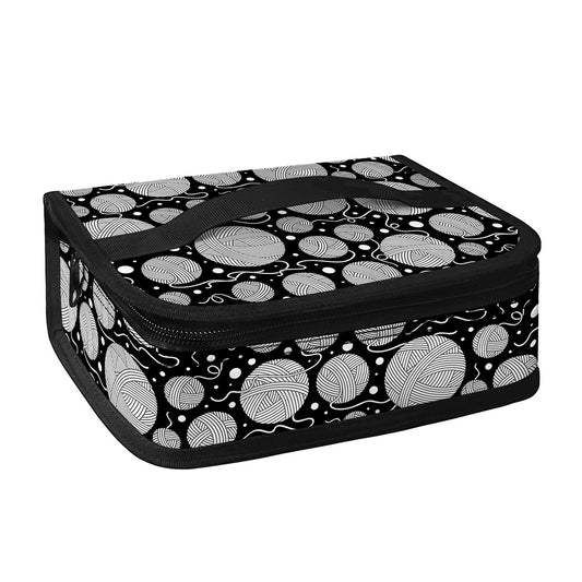 Black And White Yarn Pattern Print Small Lunch Bag