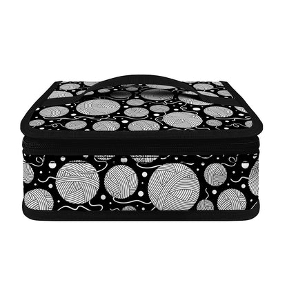 Black And White Yarn Pattern Print Small Lunch Bag