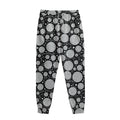 Black And White Yarn Pattern Print Sweatpants
