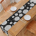 Black And White Yarn Pattern Print Table Runner