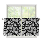 Black And White Yarn Pattern Print Tier Curtains