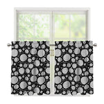 Black And White Yarn Pattern Print Tier Curtains
