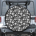 Black And White Yarn Pattern Print Tire Cover