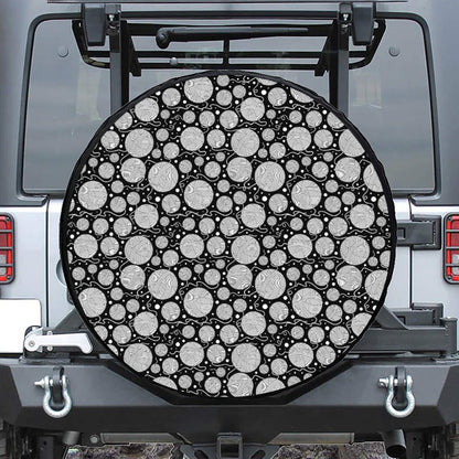 Black And White Yarn Pattern Print Tire Cover