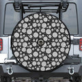 Black And White Yarn Pattern Print Tire Cover With Camera Hole