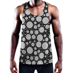 Black And White Yarn Pattern Print Training Tank Top