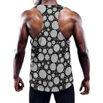 Black And White Yarn Pattern Print Training Tank Top