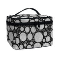 Black And White Yarn Pattern Print Travel Makeup Bag