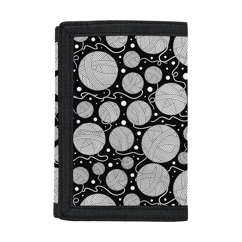 Black And White Yarn Pattern Print Trifold Wallet