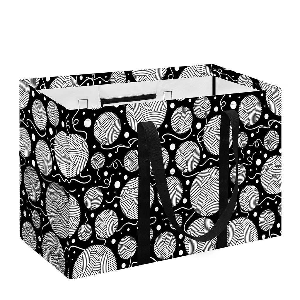 Black And White Yarn Pattern Print Utility Tote Bag