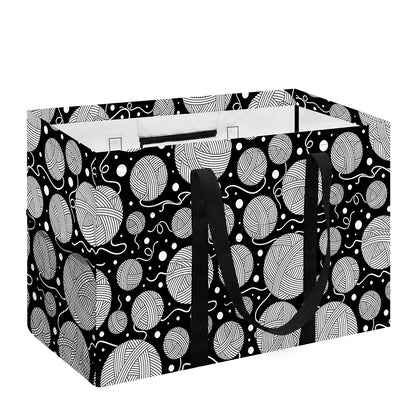Black And White Yarn Pattern Print Utility Tote Bag