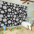 Black And White Yarn Pattern Print Wall Sticker