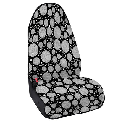Black And White Yarn Pattern Print Waterproof Car Seat Cover