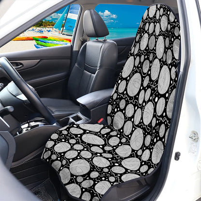 Black And White Yarn Pattern Print Waterproof Car Seat Cover