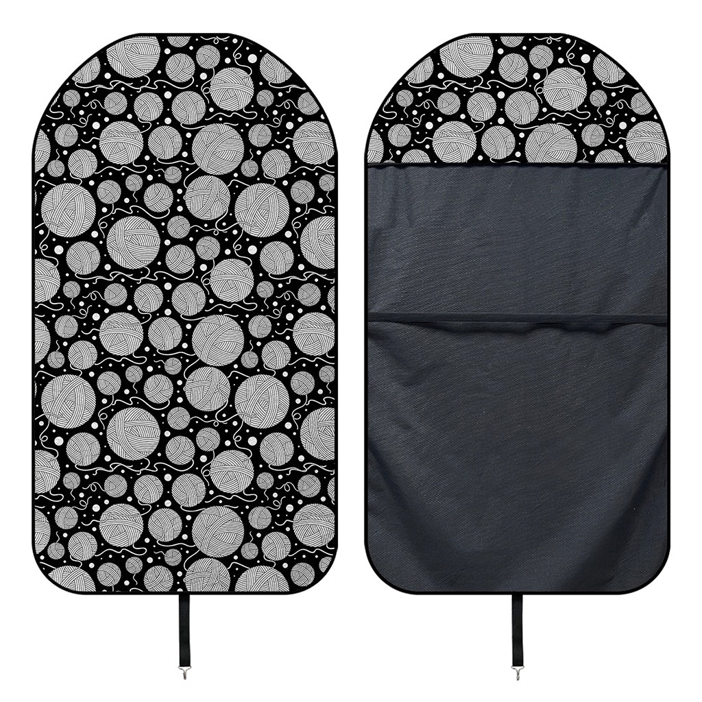 Black And White Yarn Pattern Print Waterproof Car Seat Cover