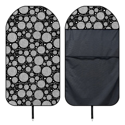 Black And White Yarn Pattern Print Waterproof Car Seat Cover