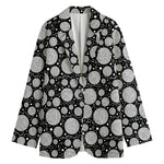Black And White Yarn Pattern Print Women's Blazer