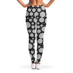 Black And White Yarn Pattern Print Women's Leggings