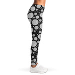 Black And White Yarn Pattern Print Women's Leggings