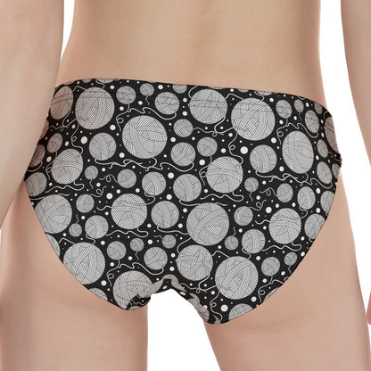 Black And White Yarn Pattern Print Women's Panties