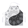 Black And White Yin Yang Mandala Print Adjustable Apron