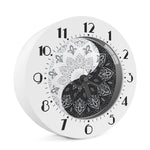 Black And White Yin Yang Mandala Print Alarm Clock