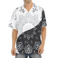 Black And White Yin Yang Mandala Print Aloha Shirt