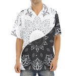 Black And White Yin Yang Mandala Print Aloha Shirt