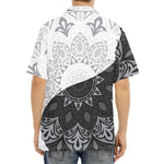 Black And White Yin Yang Mandala Print Aloha Shirt