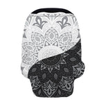 Black And White Yin Yang Mandala Print Baby Seat Cover