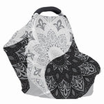 Black And White Yin Yang Mandala Print Baby Seat Cover