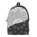 Black And White Yin Yang Mandala Print School Backpack