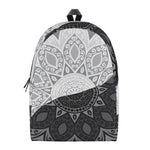 Black And White Yin Yang Mandala Print Backpack