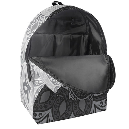 Black And White Yin Yang Mandala Print Backpack