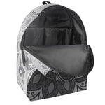 Black And White Yin Yang Mandala Print Backpack