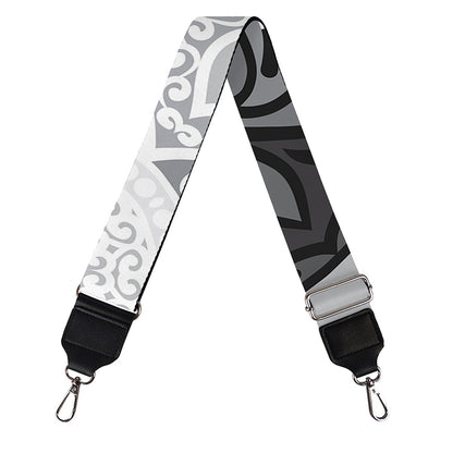 Black And White Yin Yang Mandala Print Bag Strap