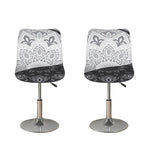 Black And White Yin Yang Mandala Print Bar Stool Covers