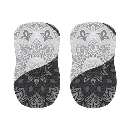 Black And White Yin Yang Mandala Print Bar Stool Covers