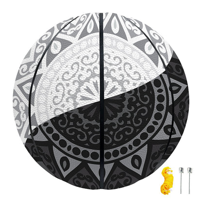 Black And White Yin Yang Mandala Print Basketball
