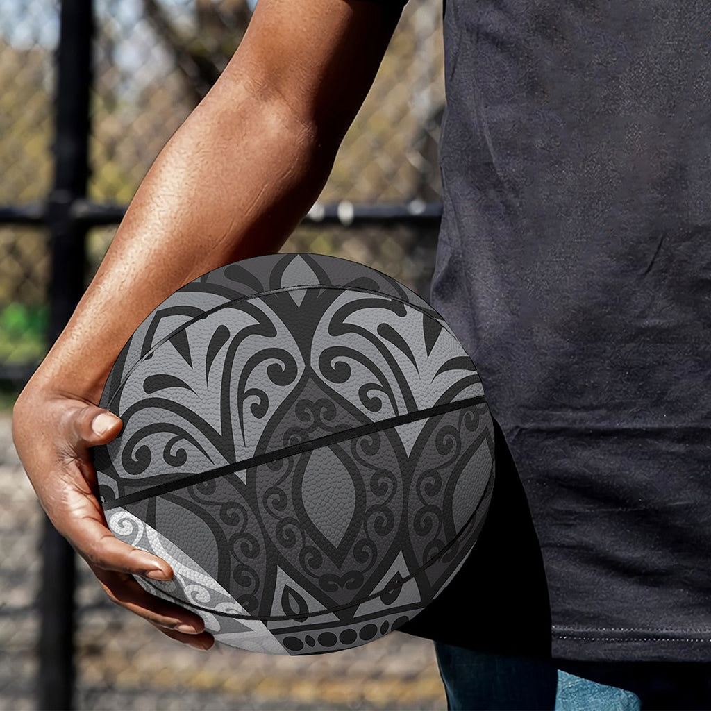 Black And White Yin Yang Mandala Print Basketball