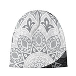 Black And White Yin Yang Mandala Print Beanie