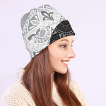 Black And White Yin Yang Mandala Print Beanie