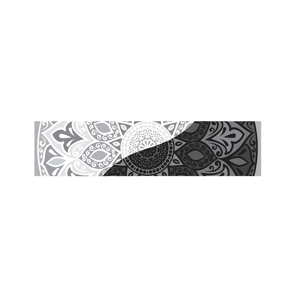 Black And White Yin Yang Mandala Print Bed Runner