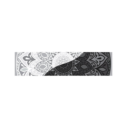 Black And White Yin Yang Mandala Print Bed Runner