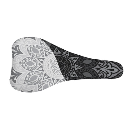 Black And White Yin Yang Mandala Print Bicycle Seat Cover