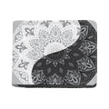 Black And White Yin Yang Mandala Print Bifold Wallet