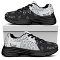 Black And White Yin Yang Mandala Print Black Chunky Shoes