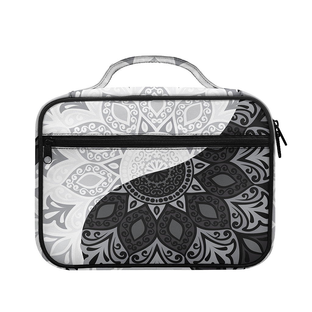 Black And White Yin Yang Mandala Print Briefcase Bible Bag